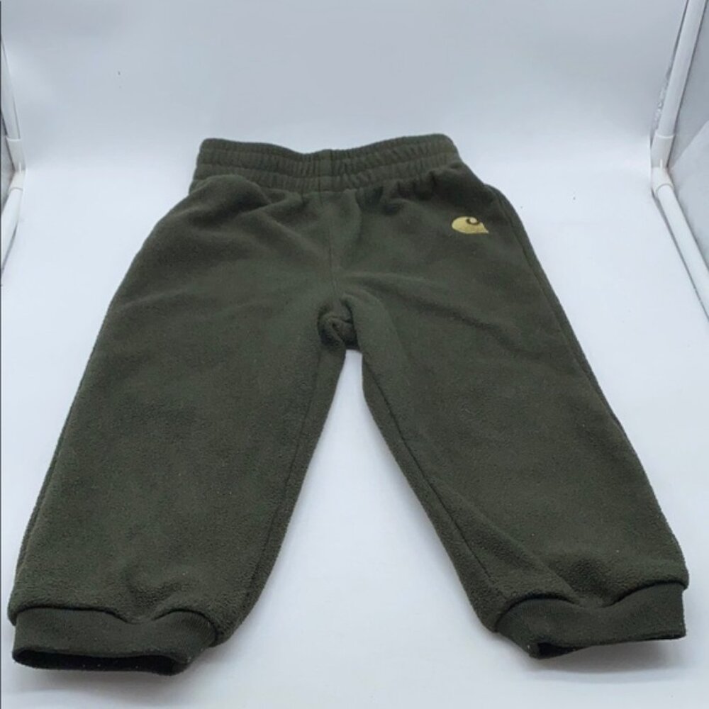 Carhartt Polar Fleece Green Joggers with Elastic Waistband Size 24 Months